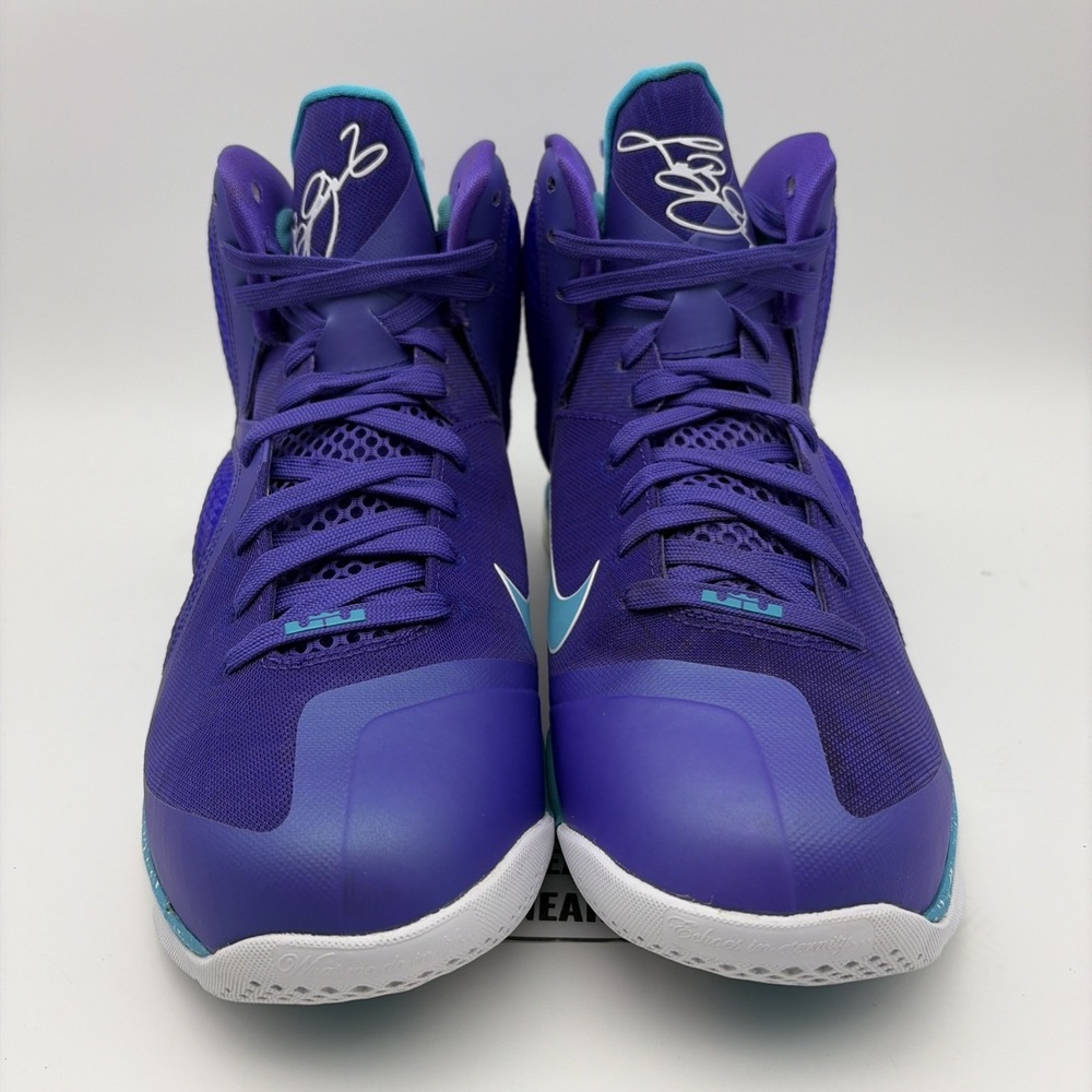 Nike LeBron 9 Summit Lake Hornets Mens Purple Sneakers 469764-500 Size 10 - Picture 5 of 8
